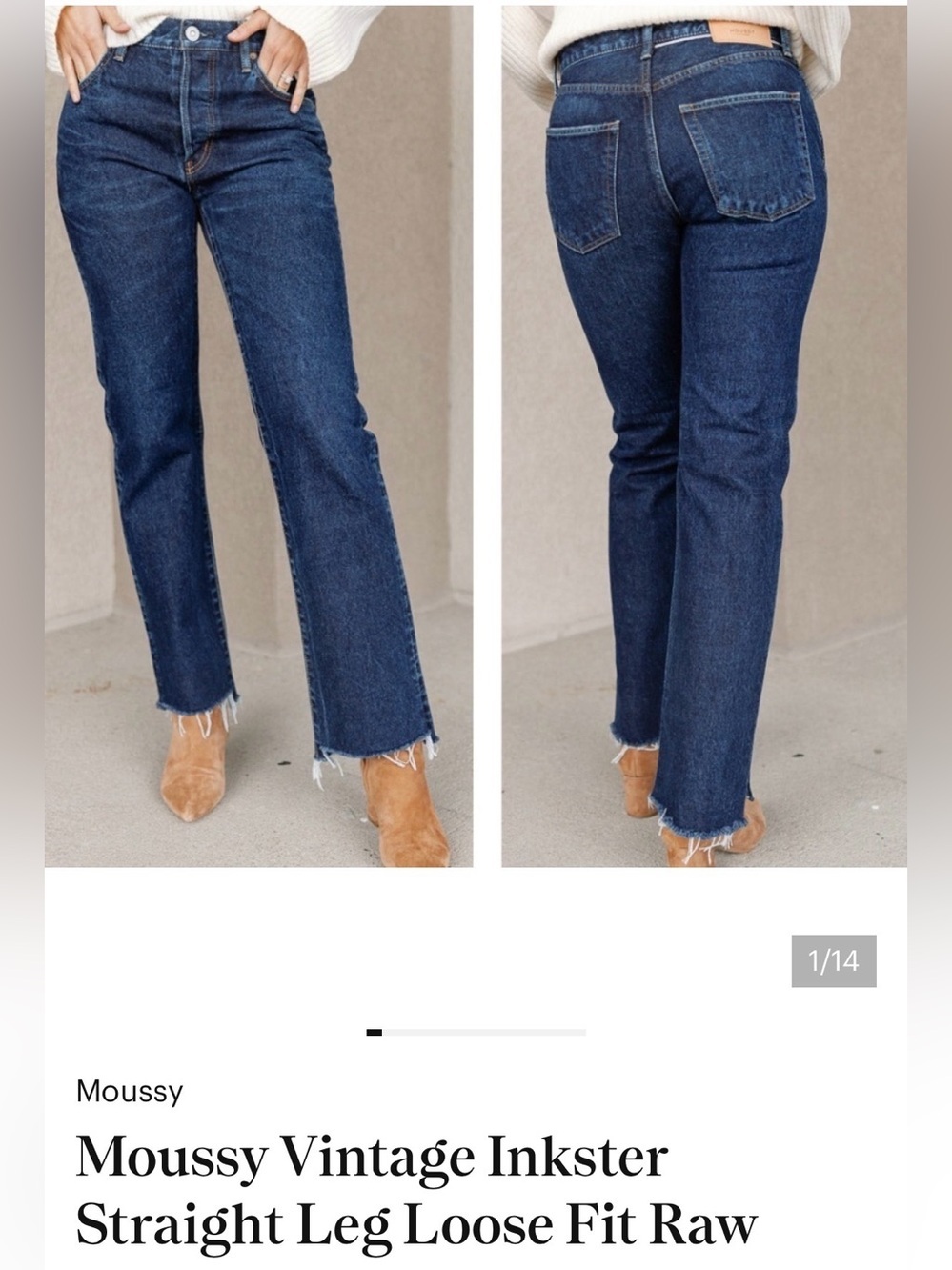 Moussy Vintage High-Rise Straight Jeans in Indigo Blue - Picture 10 of 10